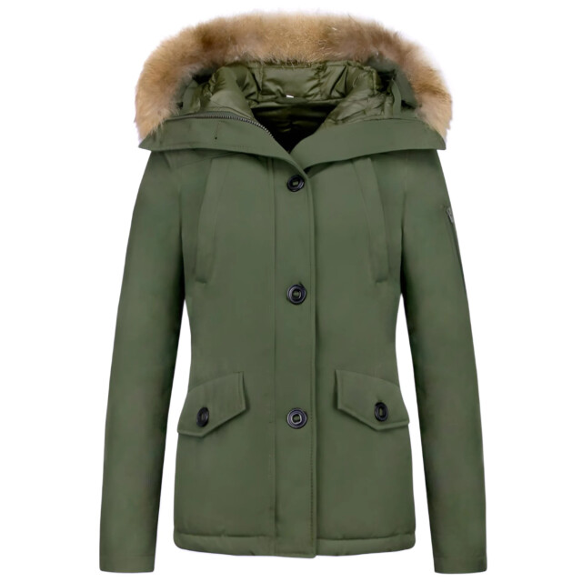 TheBrand Korte winterjas met bontkraag LB-503G large
