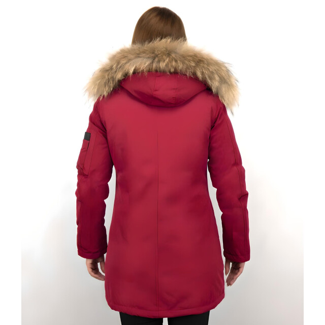 TheBrand Lange parka jas met bontkraag LB-505R large