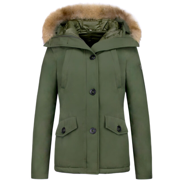 TheBrand Korte winterjas met bontkraag LB-503G large