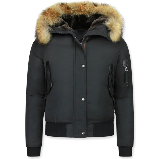 Gentile Bellini Korte winterjas met bontkraag DM8815-1 large