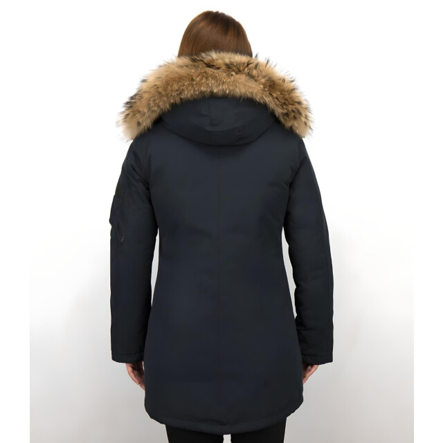 TheBrand Lange parka jas met bontkraag LB-505B large