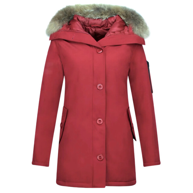 TheBrand Lange parka jas met bontkraag LB-505R large