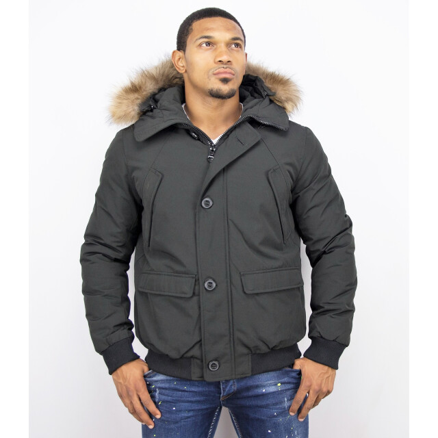 Warren Webber Winterjas kort met bontkraag WW-8002APM-Z large