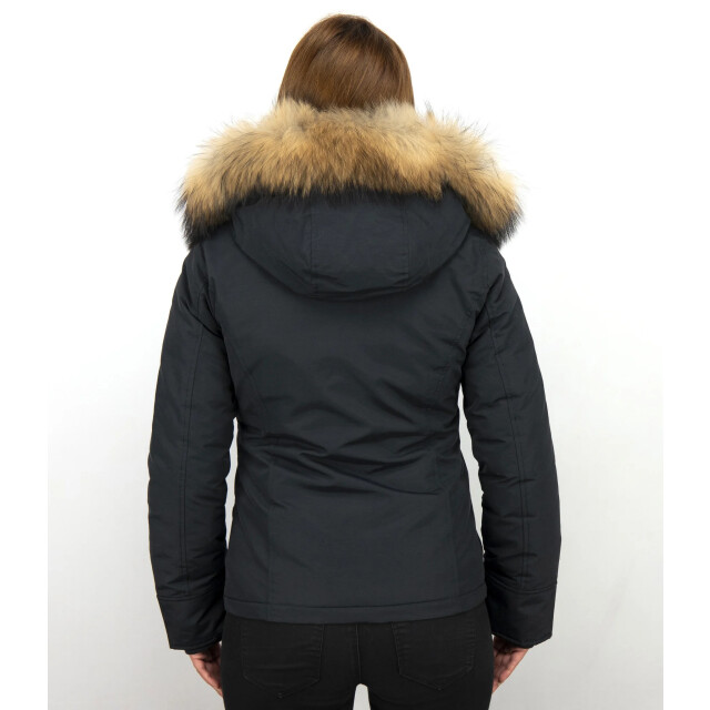 TheBrand Korte winterjas met bontkraag LB-551BPM-B large