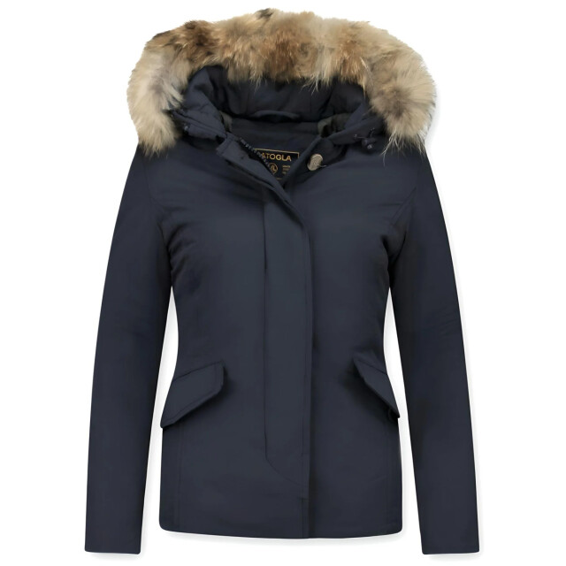 TheBrand Korte winterjas met bontkraag LB-551BPM-B large