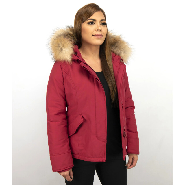 TheBrand Korte winterjas met bontkraag LB-551BPM-R large