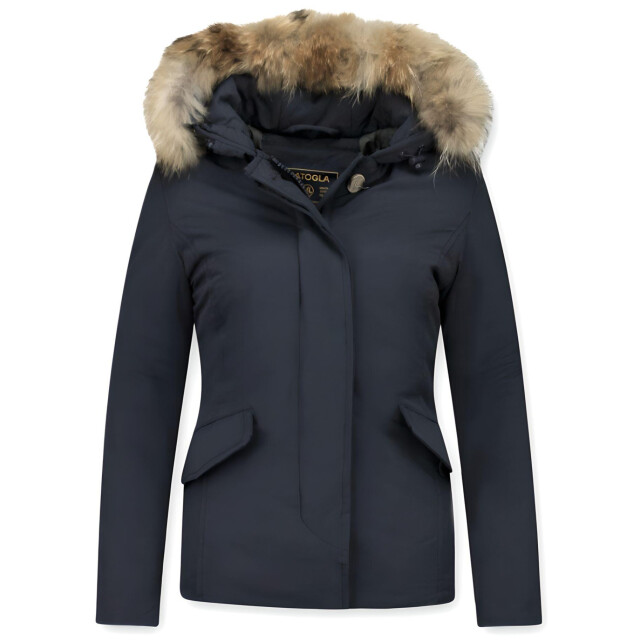 TheBrand Korte winterjas met bontkraag LB-551BPM-B large