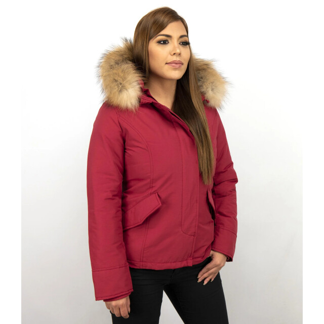 TheBrand Korte winterjas met bontkraag LB-551BPM-R large