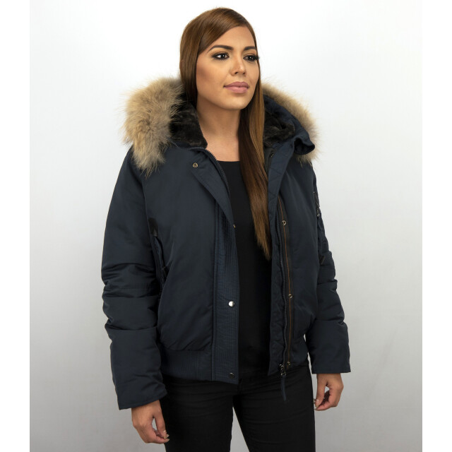 Gentile Bellini Korte winterjas met bontkraag DM8815-5 large