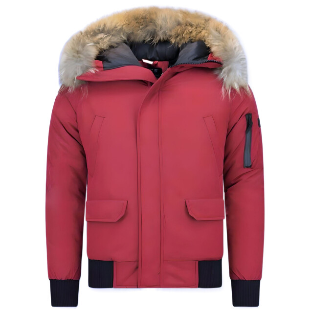Enos Korte winterjas met bontkraag PI-7005R & 8821R-FAUX large