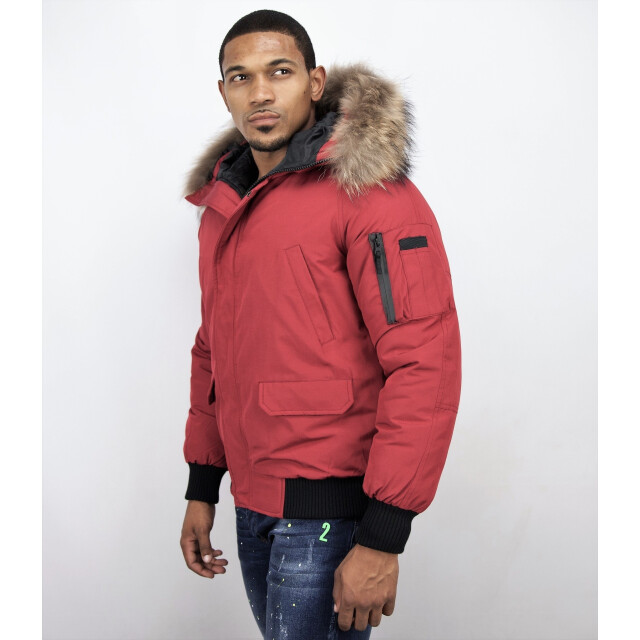 Enos Korte winterjas met bontkraag PI-7005R & 8821R-FAUX large