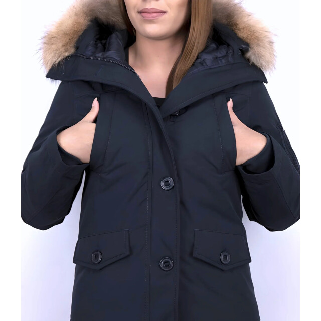 TheBrand Korte winterjas met bontkraag LB-503B large