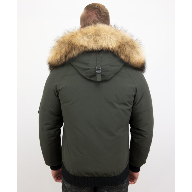 Enos Korte winterjas army met bontkraag PI-7005G | 8821G large