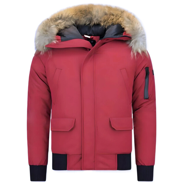 Enos Korte winterjas met bontkraag PI-7005R & 8821R-FAUX large