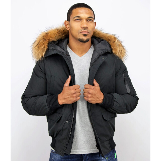 Enos Korte winterjas met bontkraag PI-7005Z | 8821Z large