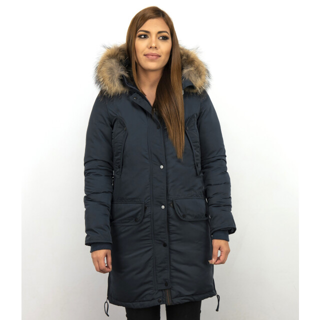 Gentile Bellini Winterjas parka met bontkraag DM8836B large