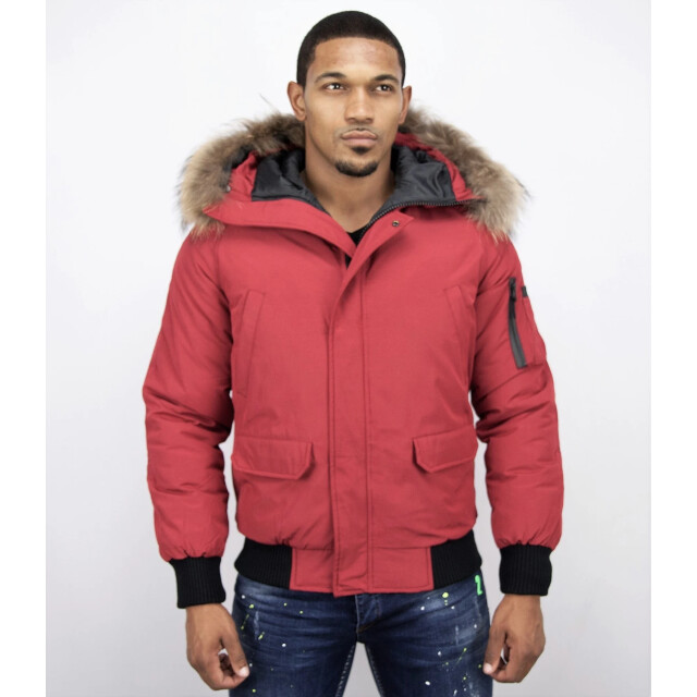 Enos Korte winterjas met bontkraag PI-7005R & 8821R-FAUX large