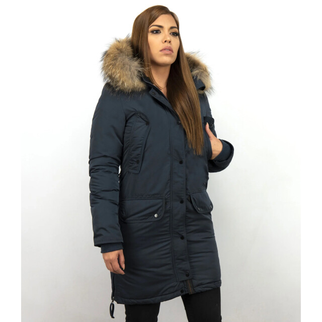 Gentile Bellini Winterjas parka met bontkraag DM8836B large
