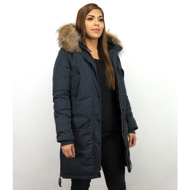 Gentile Bellini Winterjas parka met bontkraag DM8836B large
