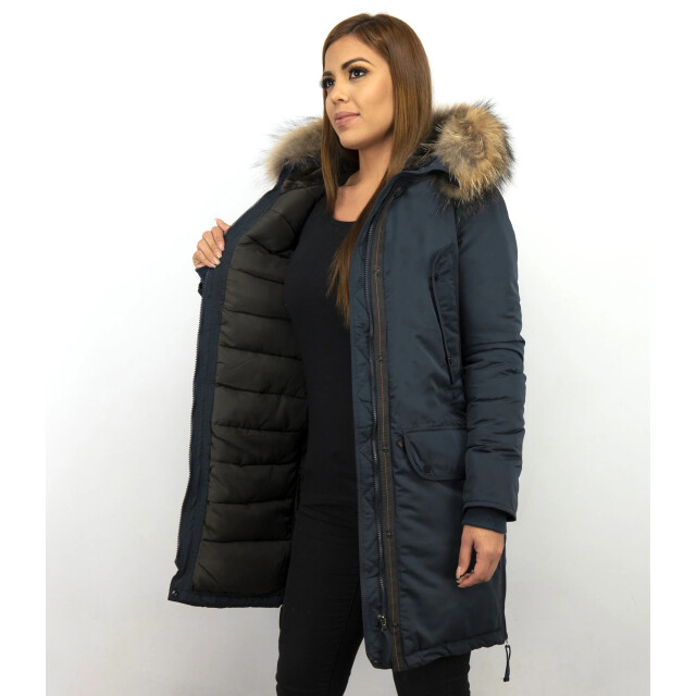 Gentile Bellini Winterjas parka met bontkraag DM8836B large