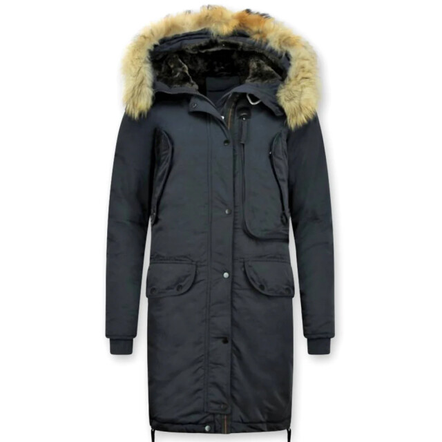 Gentile Bellini Winterjas parka met bontkraag DM8836B large