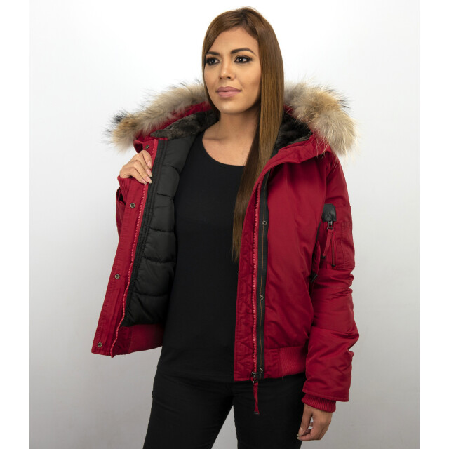 Gentile Bellini Korte winterjas met grote bontkraag DM8815-3 large