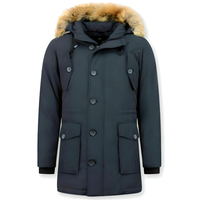 Tony Backer Lange winterjas met grote echte bontkraag P-202B I P8202B large