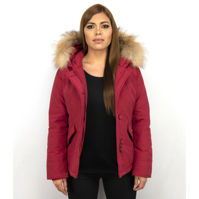 TheBrand Korte winterjas met bontkraag LB-551BPM-R large