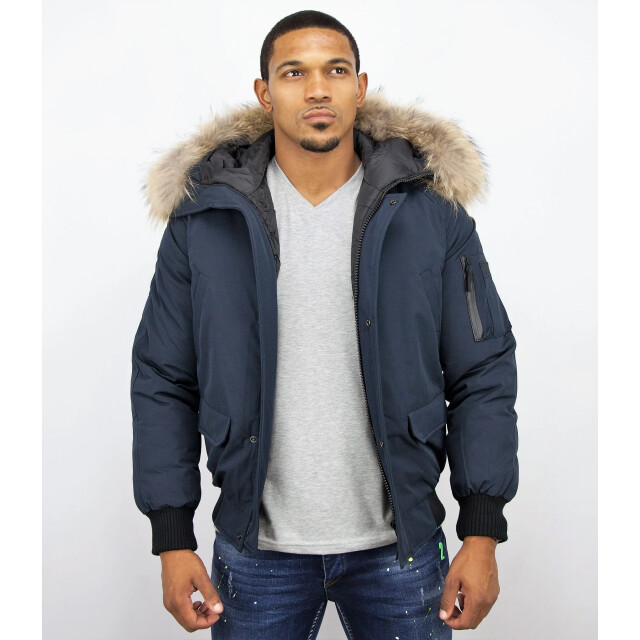 Enos Korte winterjas met bontkraag PI-7005B | 8821B large