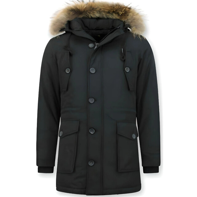 Tony Backer Lange winterjas met grote bontkraag P-202Z I P8202 large