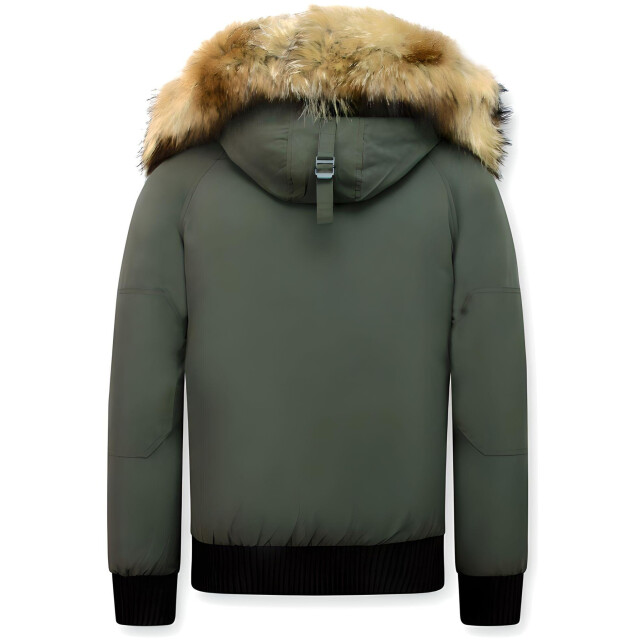 Enos Korte winterjas army met bontkraag PI-7005G | 8821G large