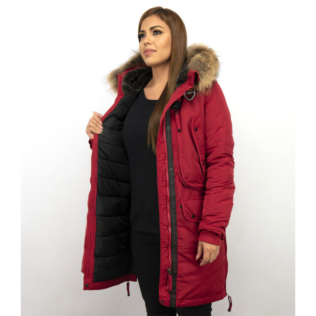 Gentile Bellini Winterjas parka met bontkraag DM8836R large