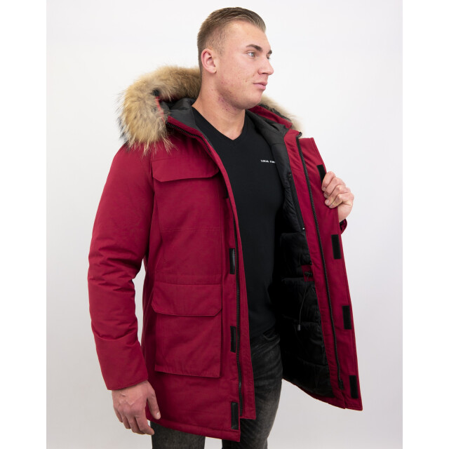 Enos Parka winterjas met grote echte bontkraag PI-7169-R large