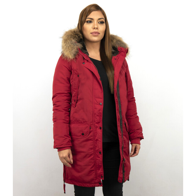 Gentile Bellini Winterjas parka met bontkraag DM8836R large