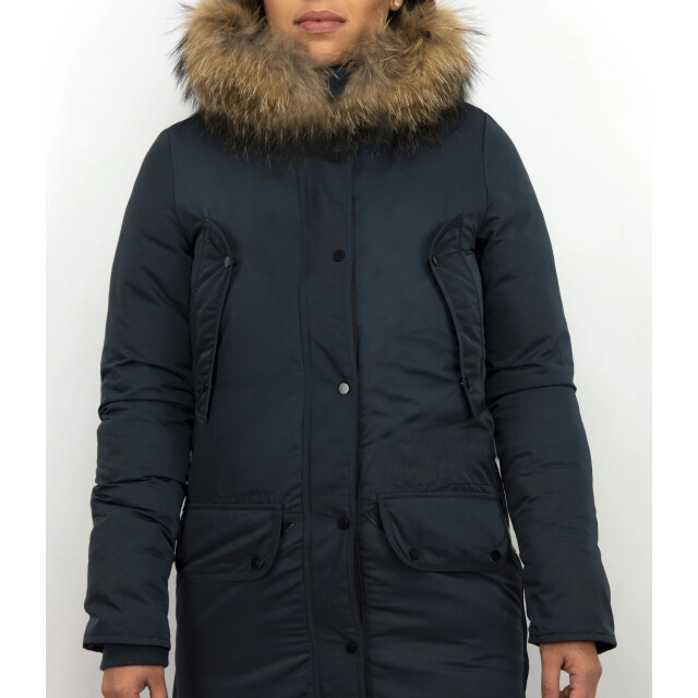 Gentile Bellini Winterjas parka met bontkraag DM8836B large