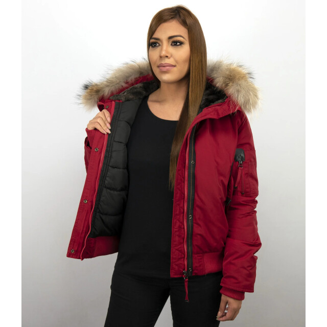 Gentile Bellini Korte winterjas met grote bontkraag DM8815-3 large