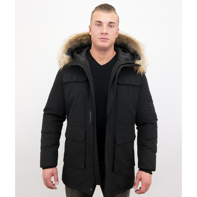 Enos Parka winterjas met grote echte bontkraag PI-7169-Z large