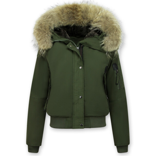 Gentile Bellini Korte warme winterjas met bontkraag DM8815-2 large