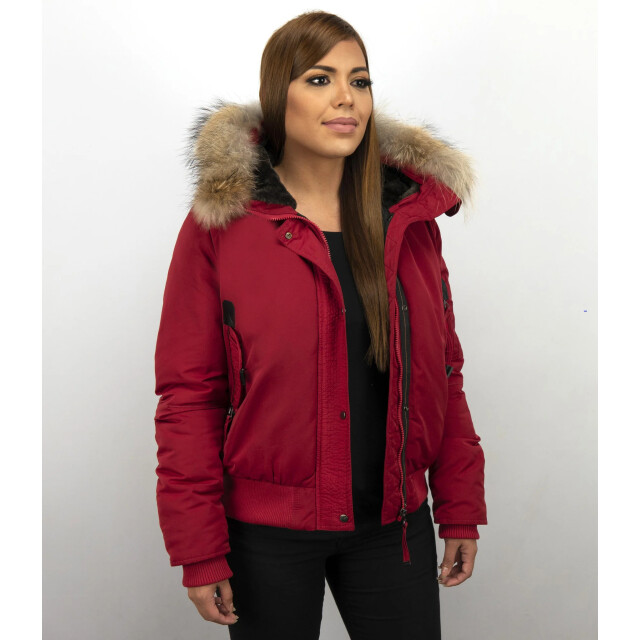 Gentile Bellini Korte winterjas met grote bontkraag DM8815-3 large
