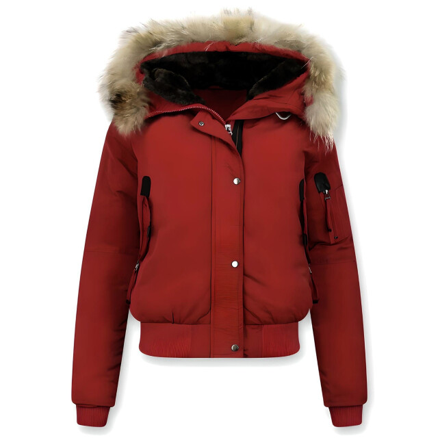 Gentile Bellini Korte winterjas met grote bontkraag DM8815-3 large