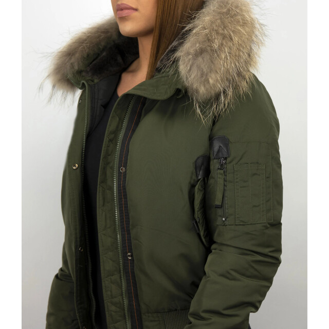 Gentile Bellini Korte warme winterjas met bontkraag DM8815-2 large