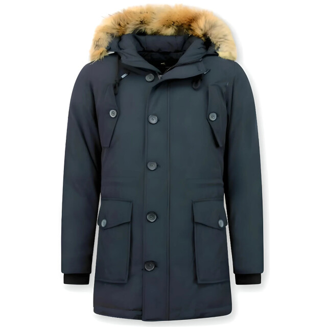 Tony Backer Lange winterjas met grote echte bontkraag P-202B I P8202B large