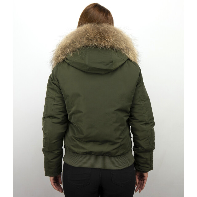 Gentile Bellini Korte warme winterjas met bontkraag DM8815-2 large