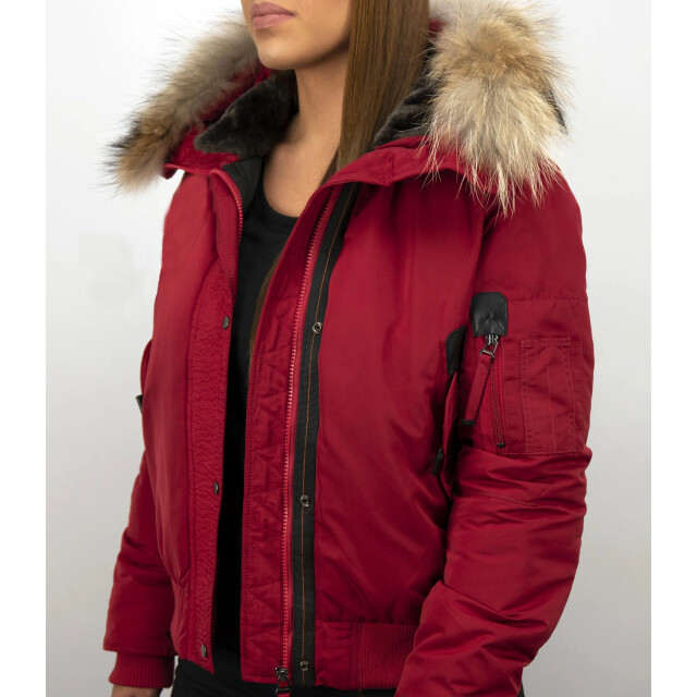 Gentile Bellini Korte winterjas met grote bontkraag DM8815-3 large
