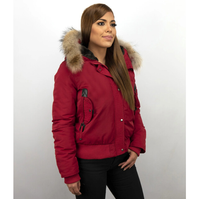 Gentile Bellini Korte winterjas met grote bontkraag DM8815-3 large