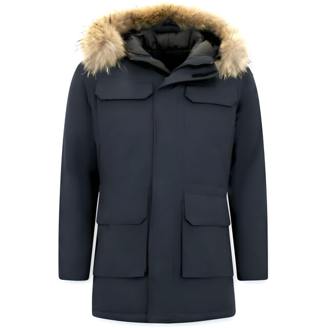 Enos Parka winterjas met grote echte bontkraag PI-7169-B large
