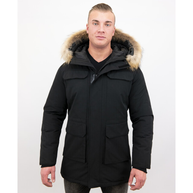Enos Parka winterjas met grote echte bontkraag PI-7169-Z large