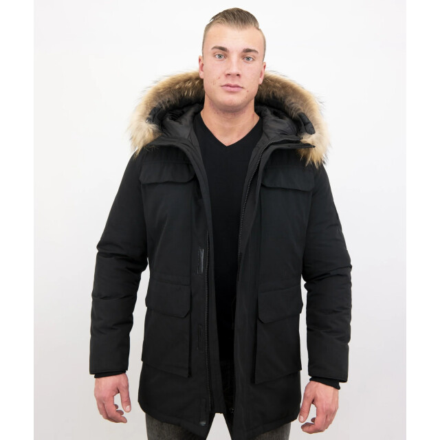 Enos Parka winterjas met grote echte bontkraag PI-7169-Z large