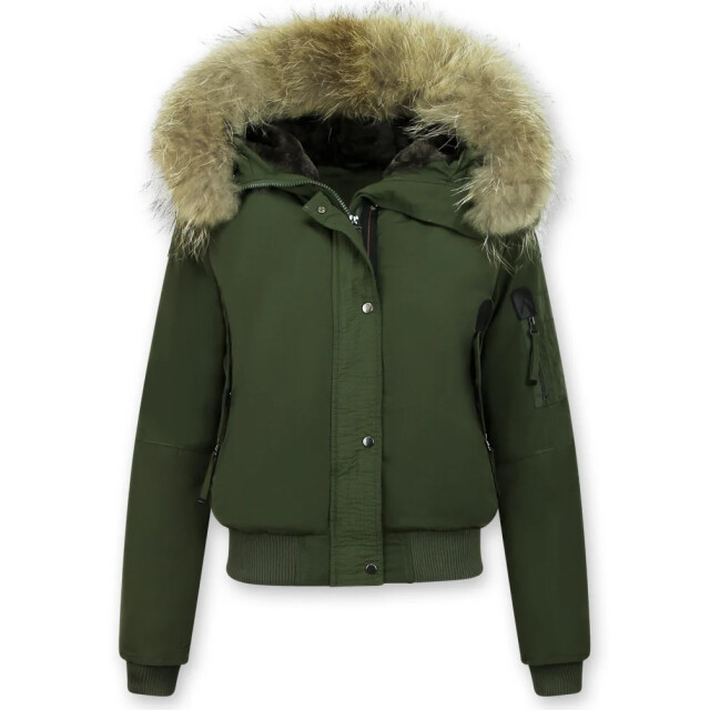 Gentile Bellini Korte warme winterjas met bontkraag DM8815-2 large