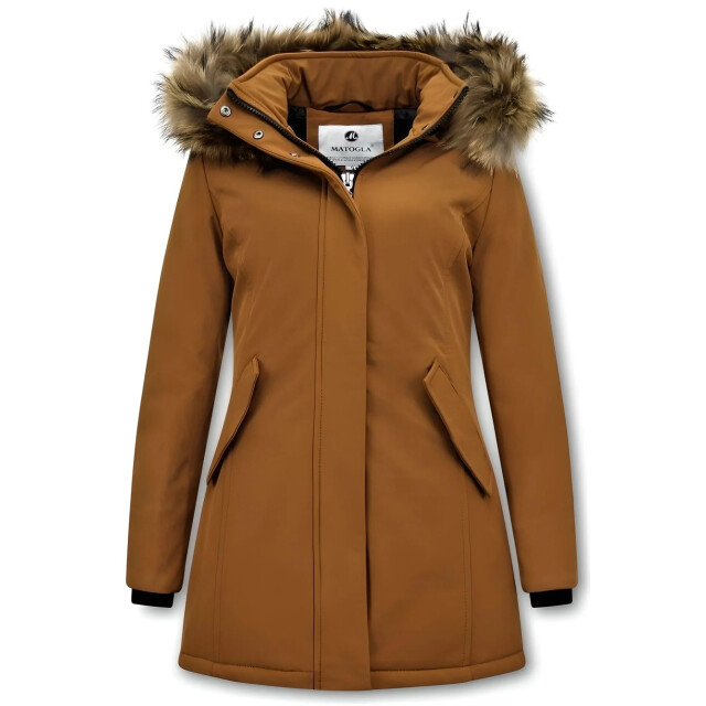 Matogla Winterjas met echte bontkraag slim fit 0681-BR-BONT large